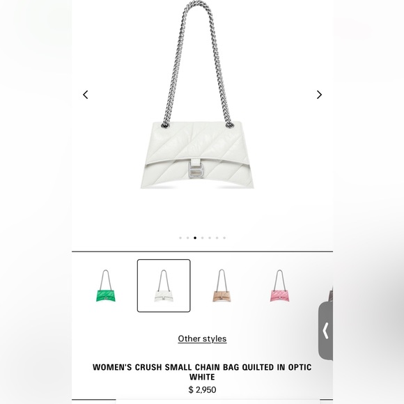 WOMEN'S CRUSH SMALL CHAIN BAG QUILTED IN OPTIC WHITE - Picture 3 of 9